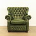 Groene Chesterfield fauteuil