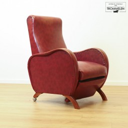 Rode vintage fauteuil