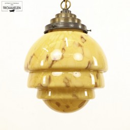 Gele Art-Deco hanglamp