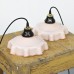 Set roze Art-Deco hanglampen