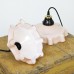 Set roze Art-Deco hanglampen