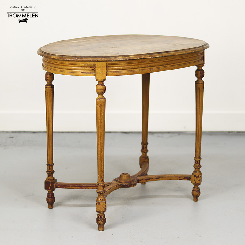 Franse beschilderde bijzettafel Franse beschilderde bijzettafel