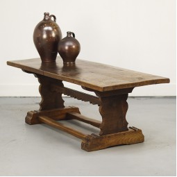 Landelijke eikenhouten salontafel