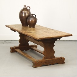 Landelijke eikenhouten salontafel